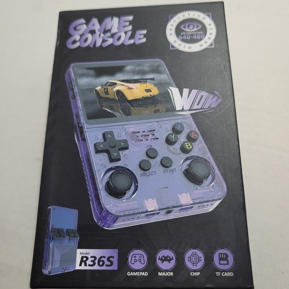 R36S Game console NEW Purple 1 GB 3.5 inch screen 14+ hours charge